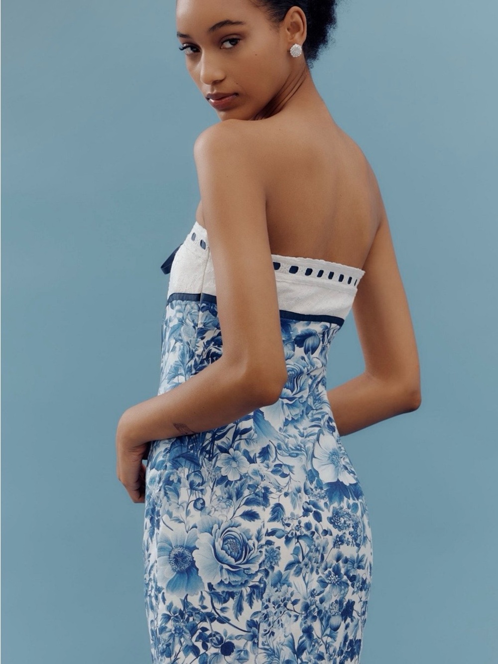 Anthropologie Maeve Strapless Tie-Front Mini Dress Size M MSRP $168 - Picture 4 of 6